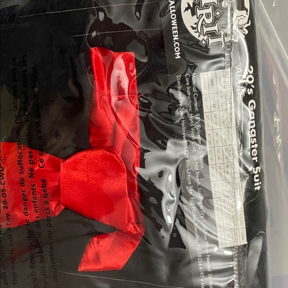 Spirit Black 20's Gangster Suit with Red Accents - Picture 2 of 2